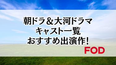 朝ドラ＆大河ドラマキャスト一覧とおすすめ出演作
