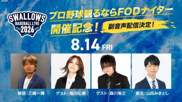 『SWALLOWS BASEBALL L!VE 2026』“ベイスターズ目線”で楽しめる特別副音声を生配信